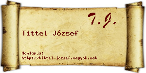 Tittel József névjegykártya
